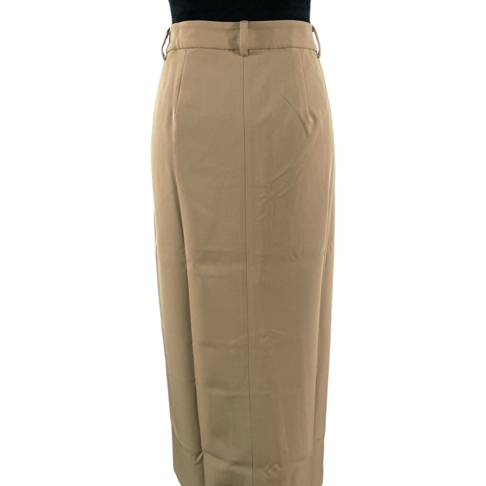 Tan, Khaki high waisted tailored skirt, front slit, Midi skirt, size 10,New - Picture 2 of 10